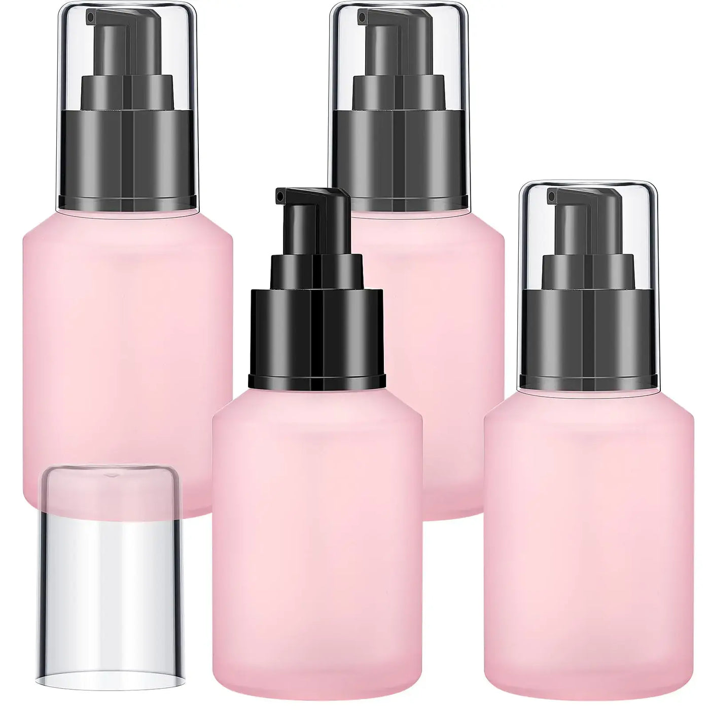Empty Refillable Pink Frosted Glass